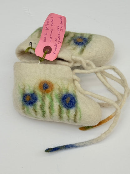 Felted Merino Wool Baby Booties Handmade