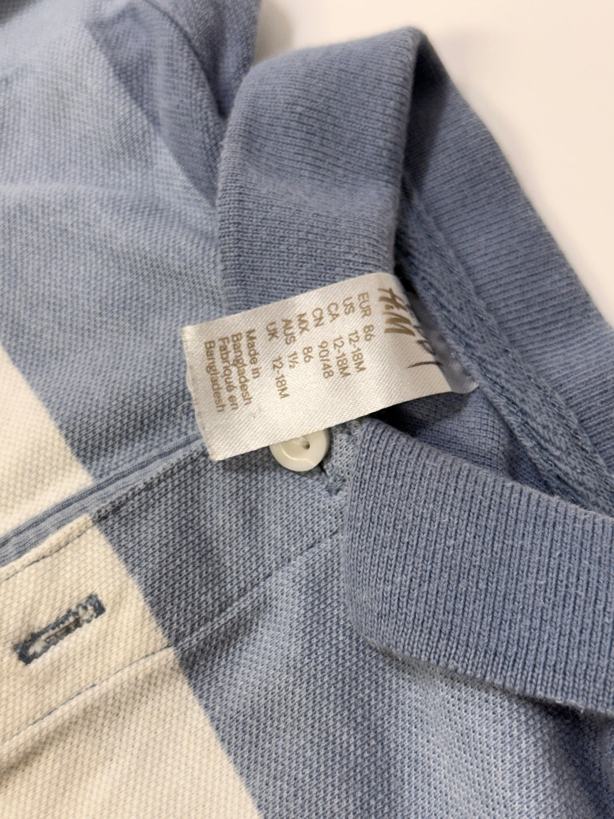 H&M Blue Striped Polo Shirt 12-18m