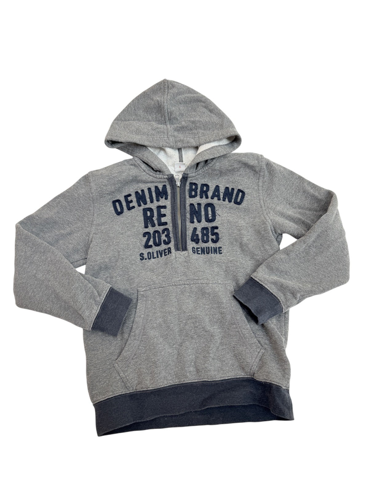 s.Oliver Denim Brand Gray Half-Zip Hoodie M