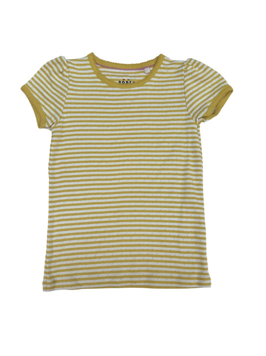 Mini Boden Yellow Stripe T-Shirt 7-8Y