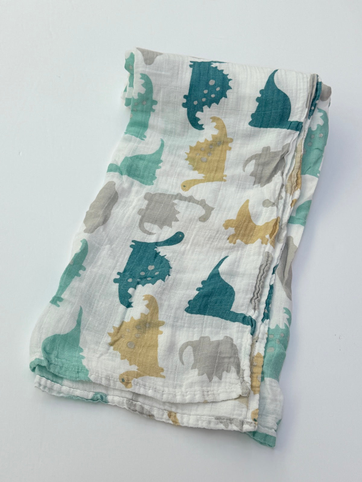 Dinosaur Print Muslin Swaddle Blanket