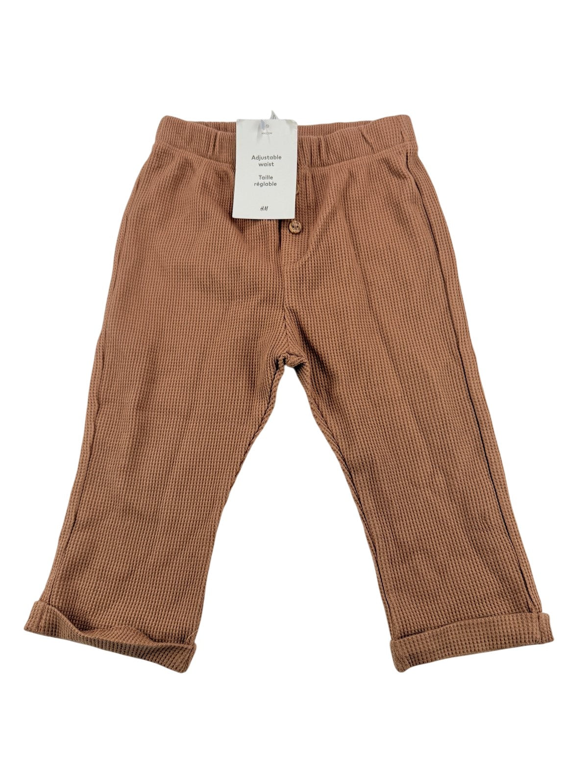 NWT - H&M Brown Waffle Knit Pants 12-18M