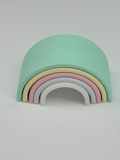Pastel Silicone Stacking Rainbow Toy / Teethers