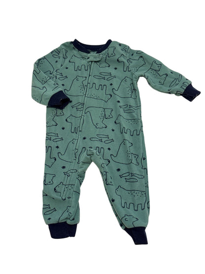 Carter's Bear Print Fleece Sleeper 12M