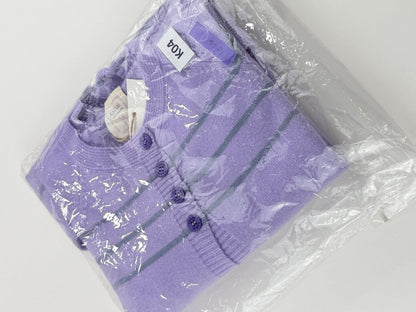 NWT - Kaede Lilac Striped Cashmere Cardigan 5-6Y & 7-8Y