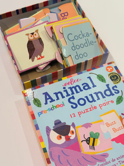 eeBoo Animal Sounds 12 Puzzle Pairs