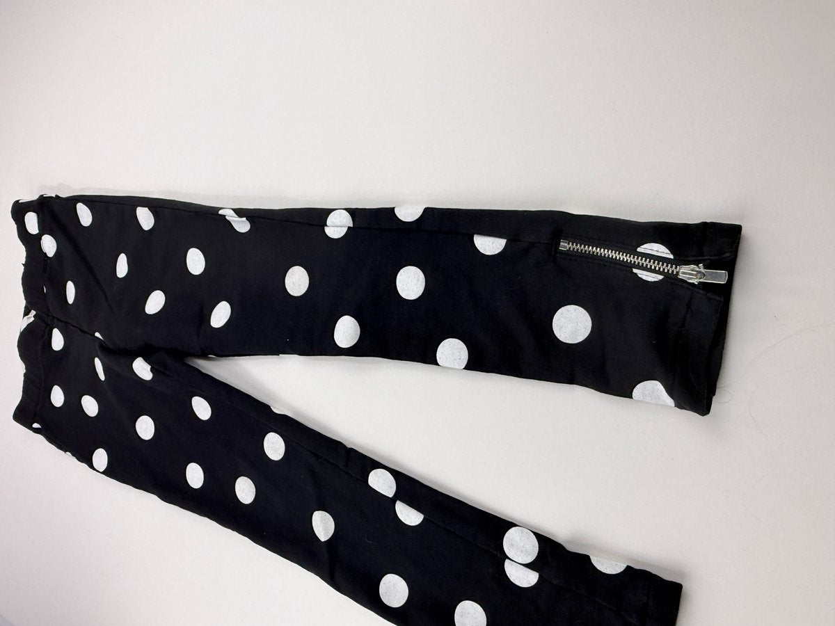 H&M Black Polka Dot Leggings Size 6-7Y
