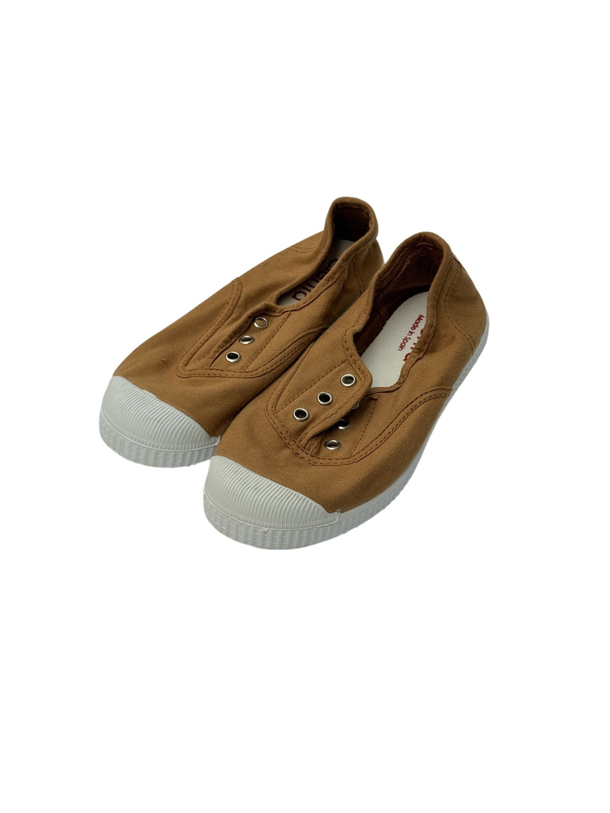 Cienta Brown Canvas Slip-On Sneakers