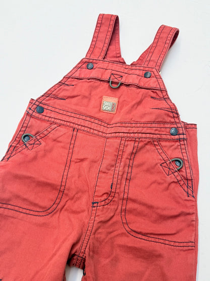 Street Sport Red Denim Overalls 12 Months