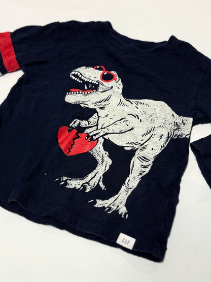 Tee-shirt à manches longues motif dinosaure Gap, marine, 12 à 18 mois