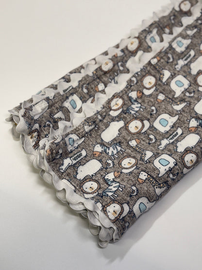 Reversible Handmade Animal Print Baby Blanket