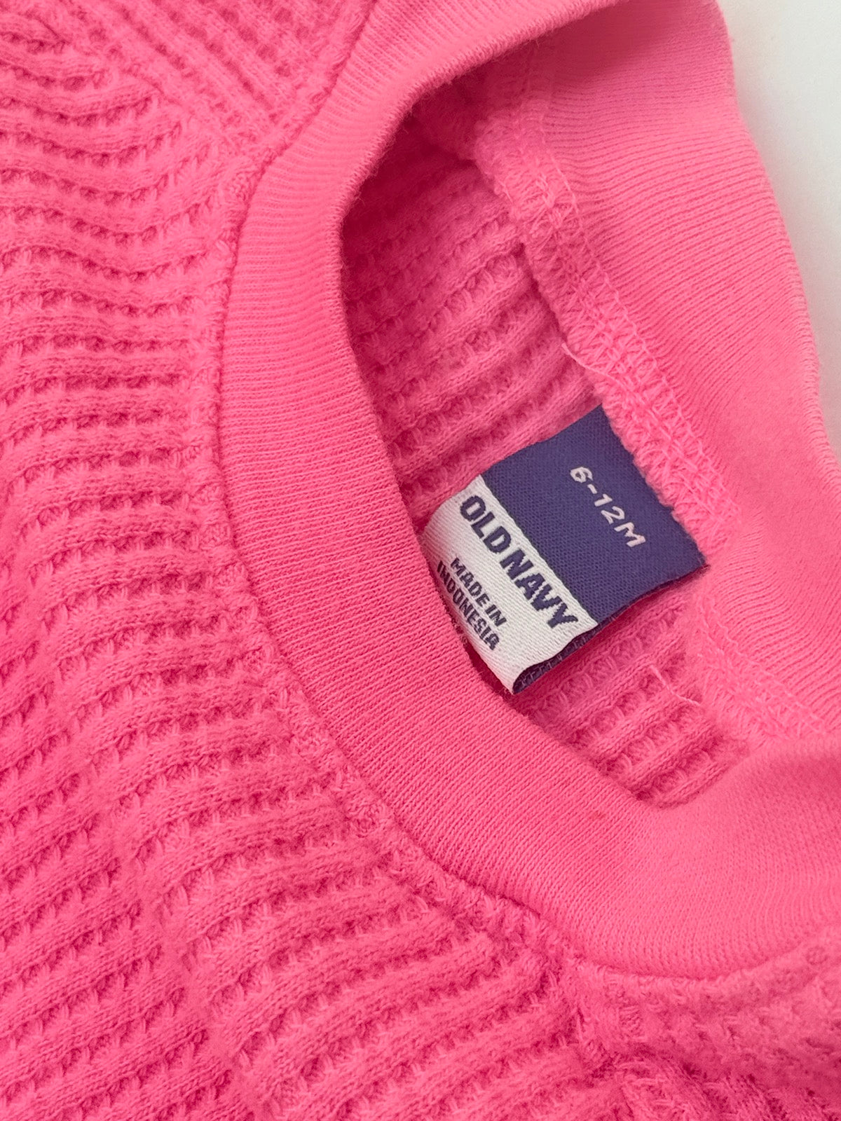 Old Navy Pink Waffle Knit Pullover 6-12M