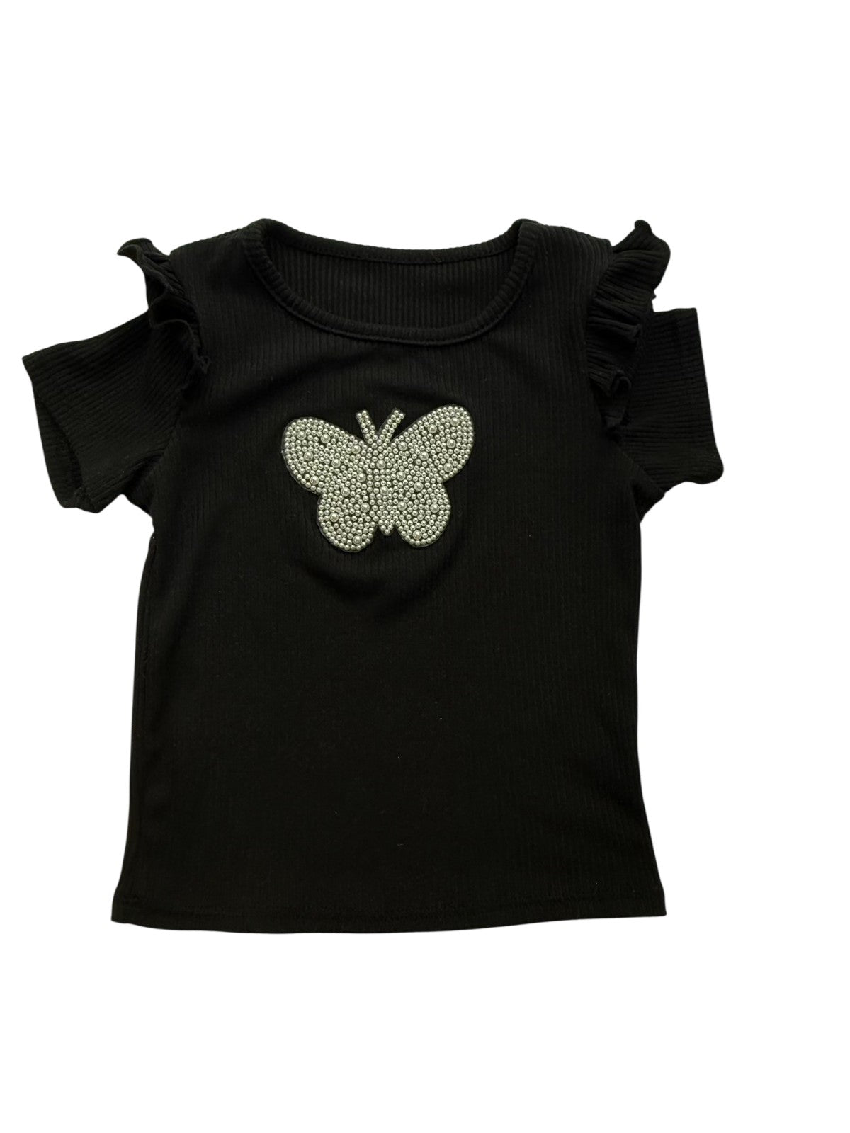Unknown Black Butterfly Pearl T-Shirt 18-24m
