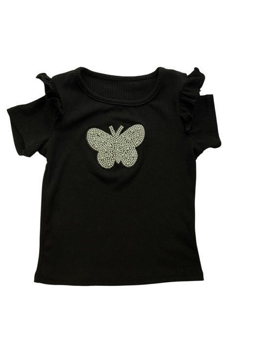 Unknown Black Butterfly Pearl T-Shirt 18-24m