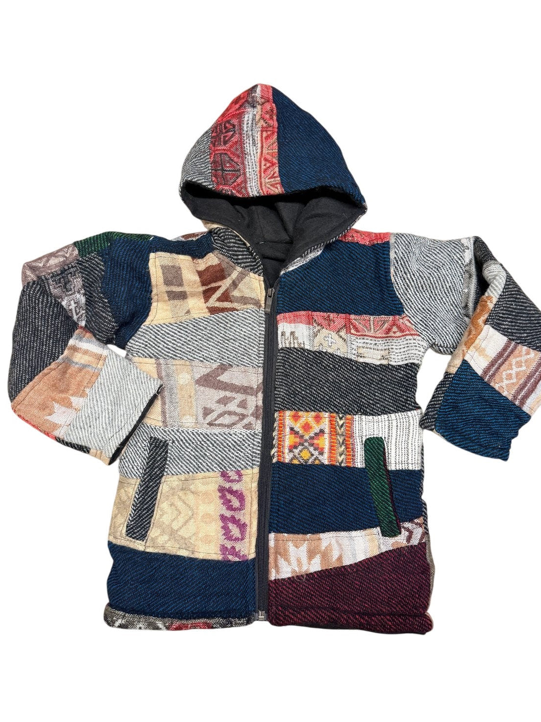 Patchwork Hooded Zip-Up Jacket 5/6Y