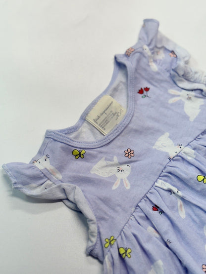 First Impressions Lavender Bunny Dress 6-9M