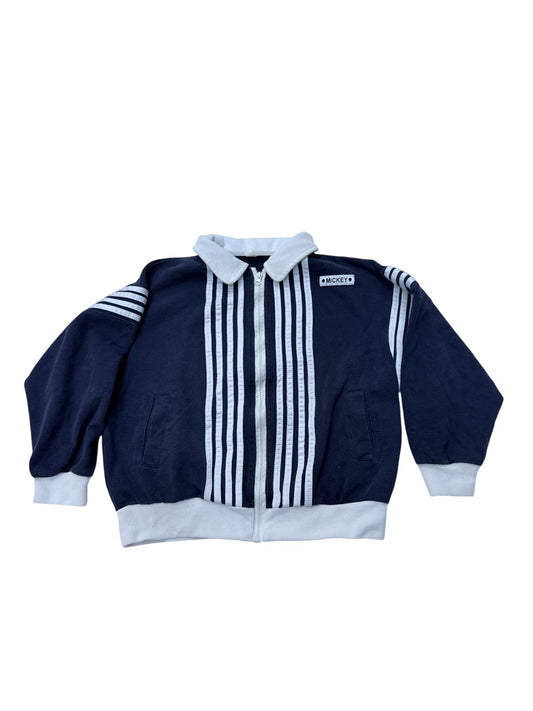 Mickey Navy Striped Zip-Up Jacket Size 8-10