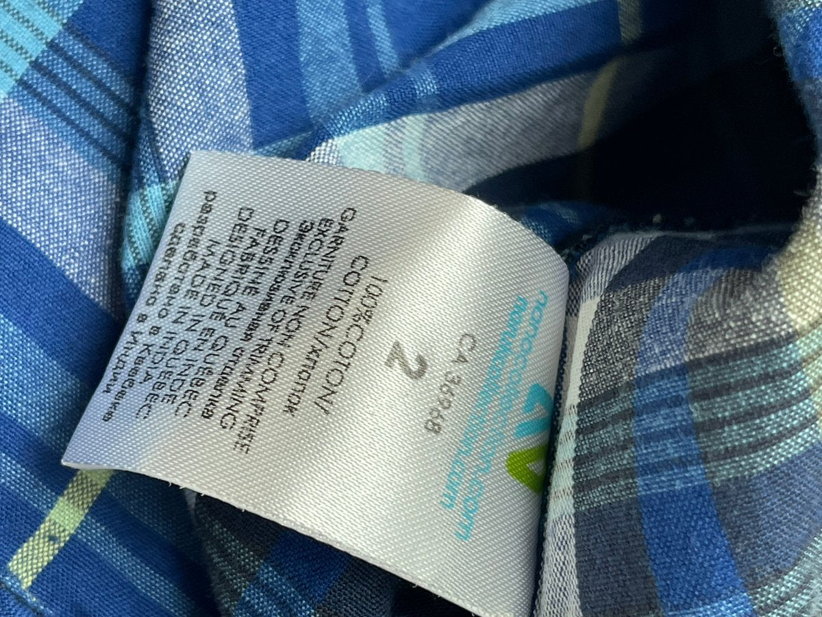Nano Blue Plaid Button-Up Shirt Size 2
