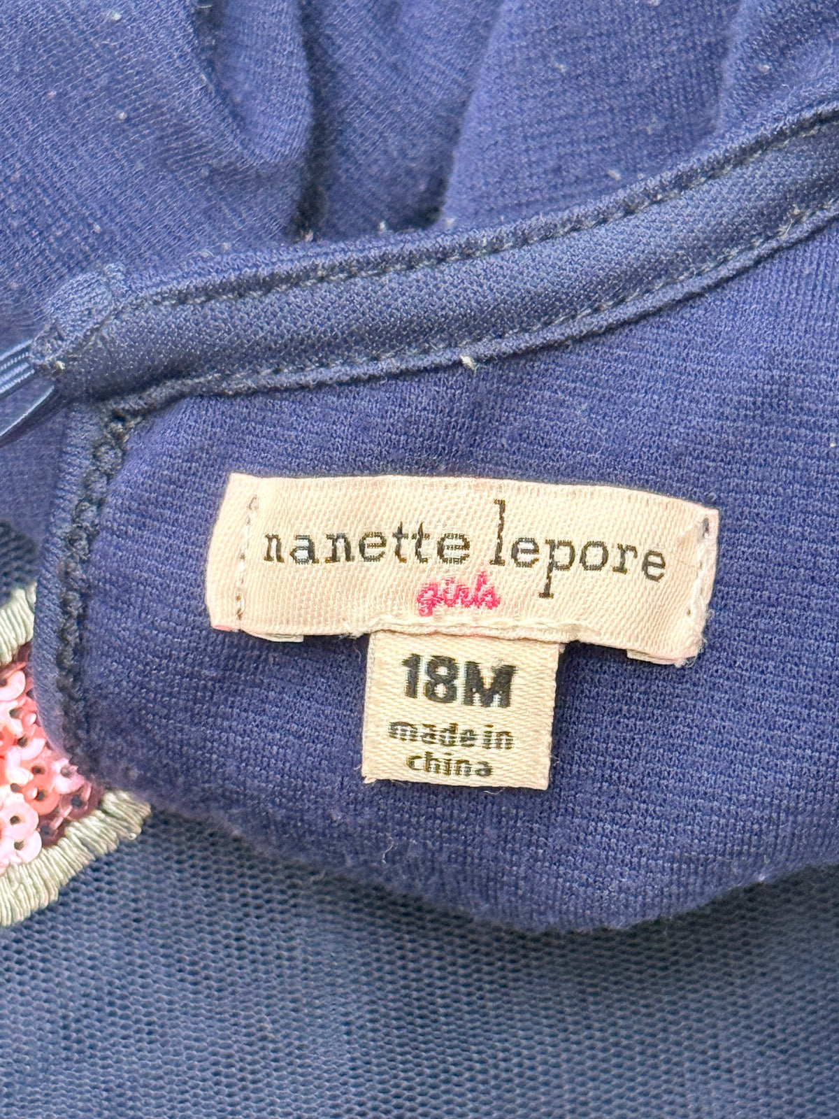 Nanette Lepore Girls Navy Heart Dress 18M