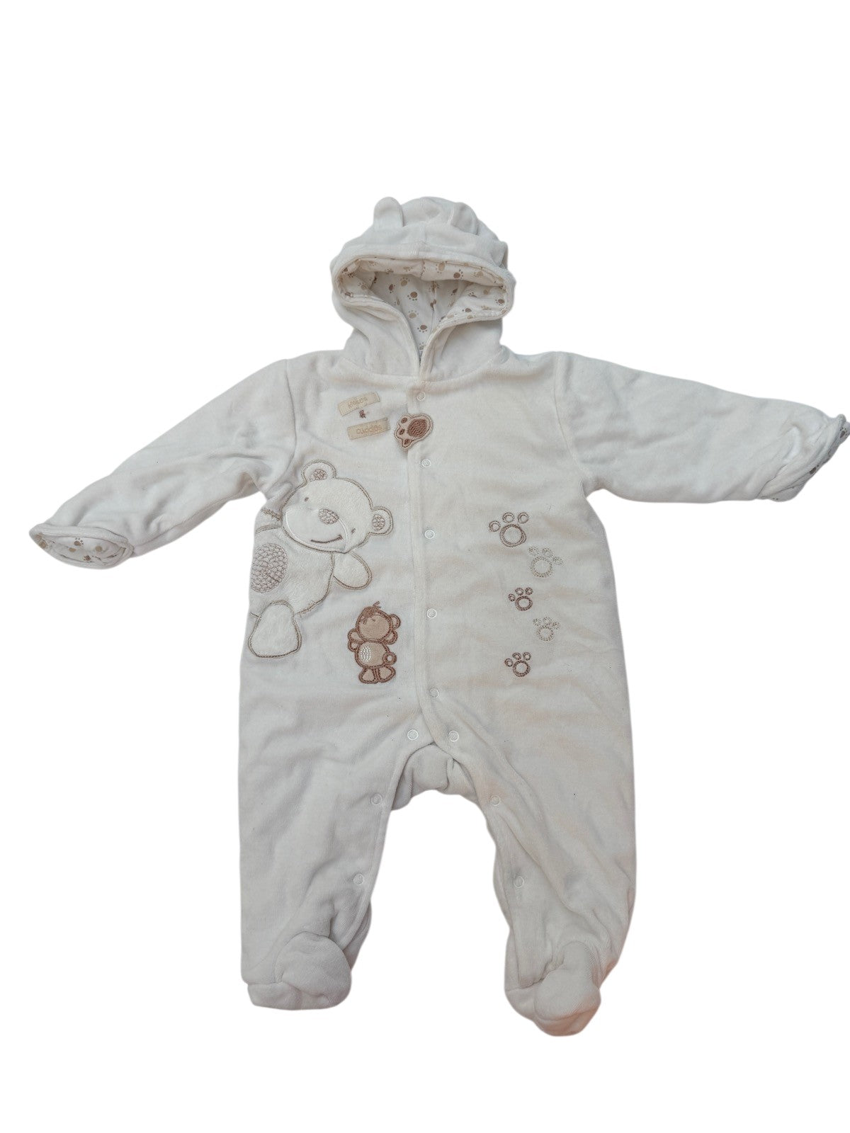 New Baby Bear Hooded Snowsuit 3/6M