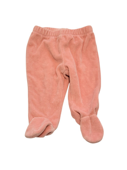 Baby Gap Pink Velour Footed Pants 3-6M