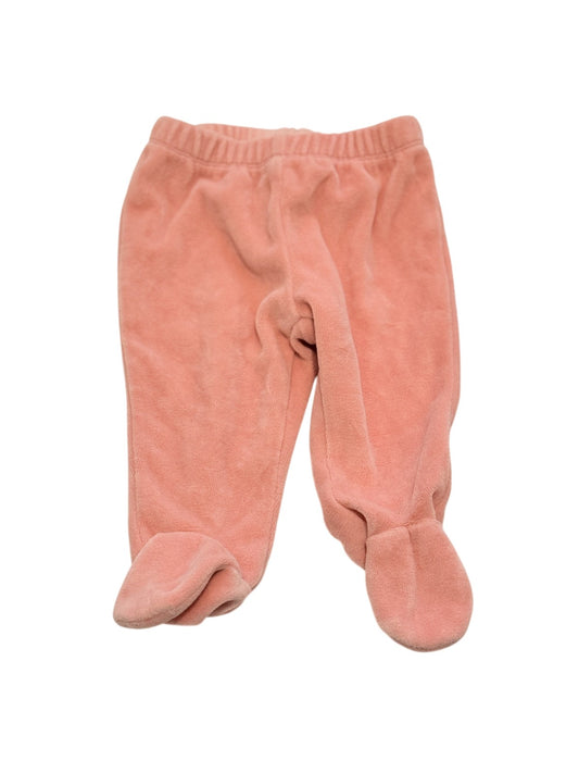 Baby Gap Pink Velour Footed Pants 3-6M