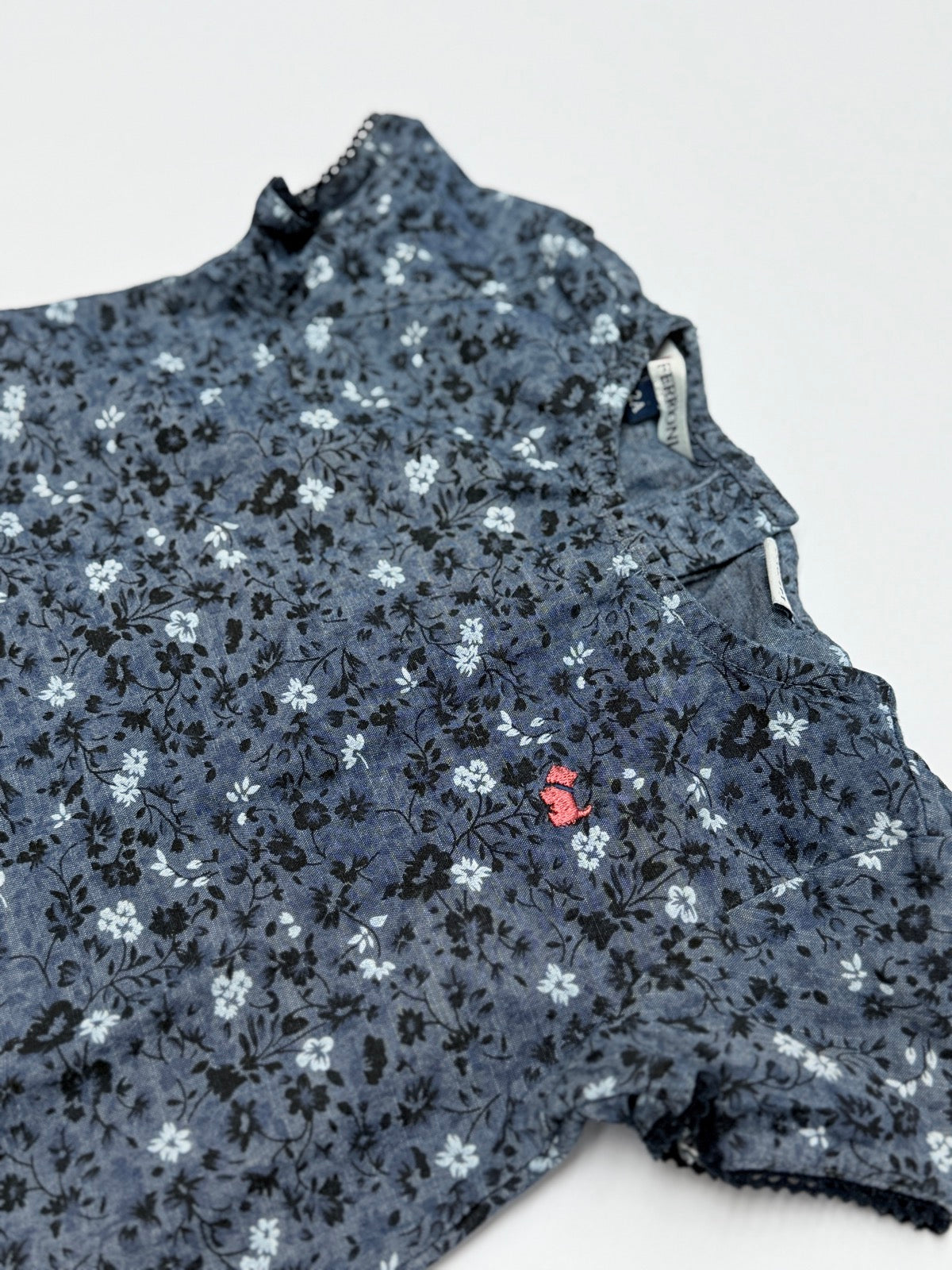 Ferrioni Floral Chambray Dress Size 2A