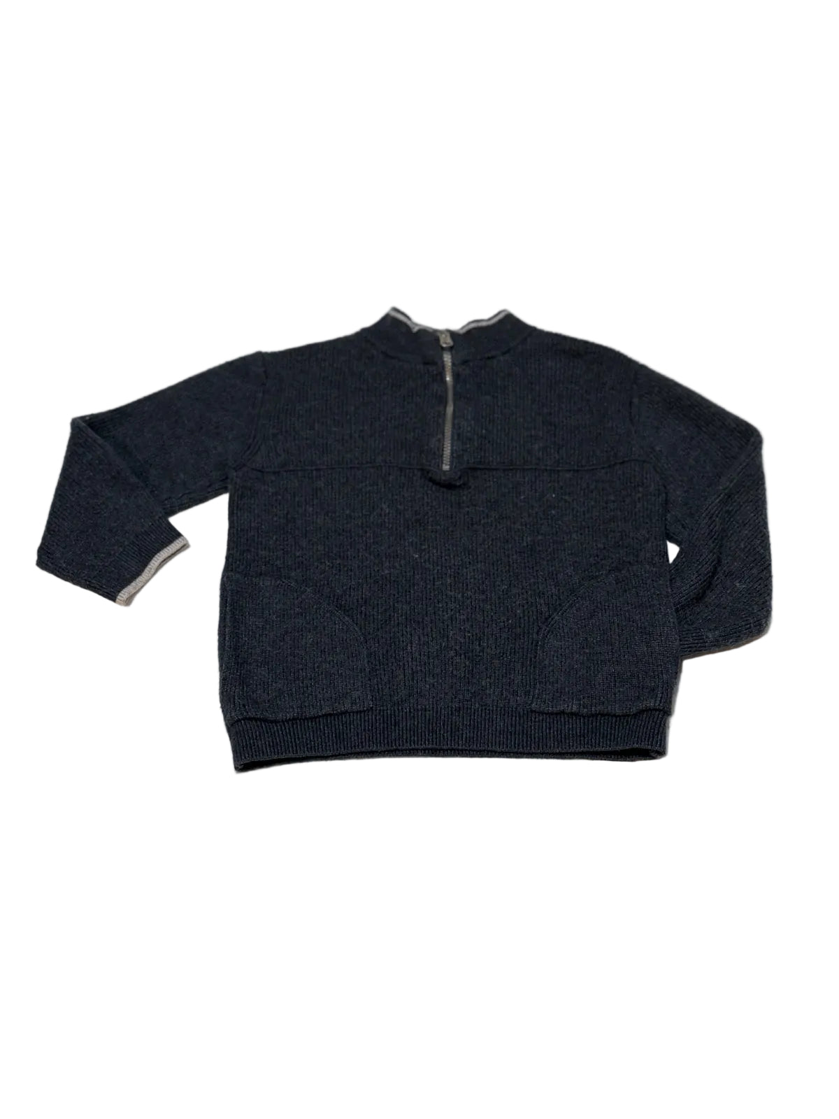 Zara Dark Navy Quarter-Zip Knit Sweater 3-4Y