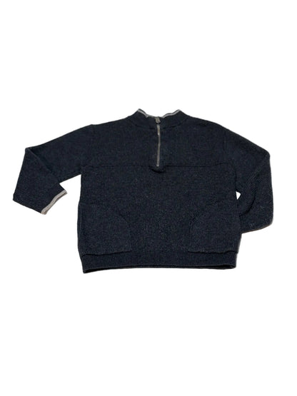 Zara Dark Navy Quarter-Zip Knit Sweater 3-4Y