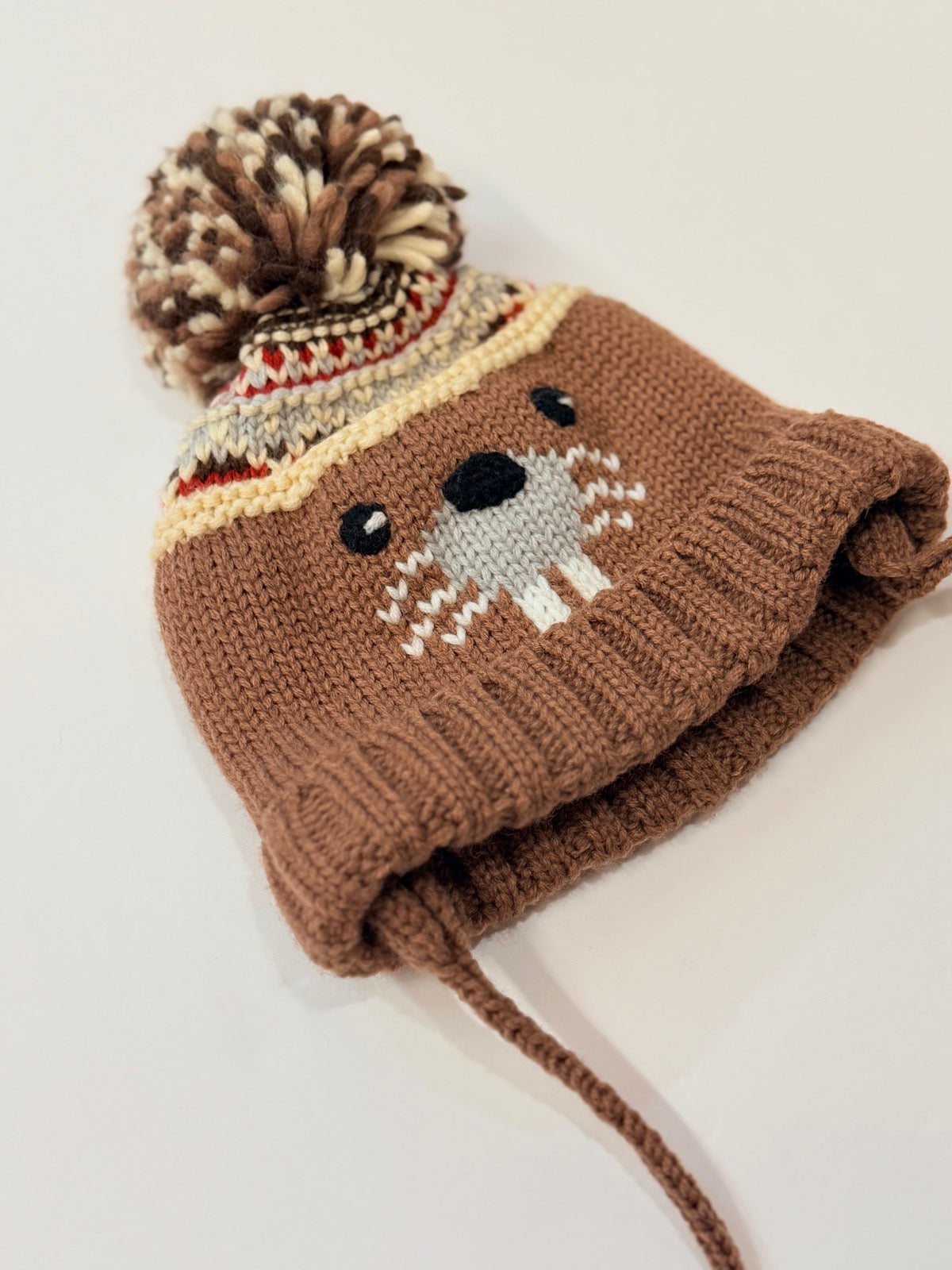 Zara Fox Pom Pom Knit Hat 1-3Y