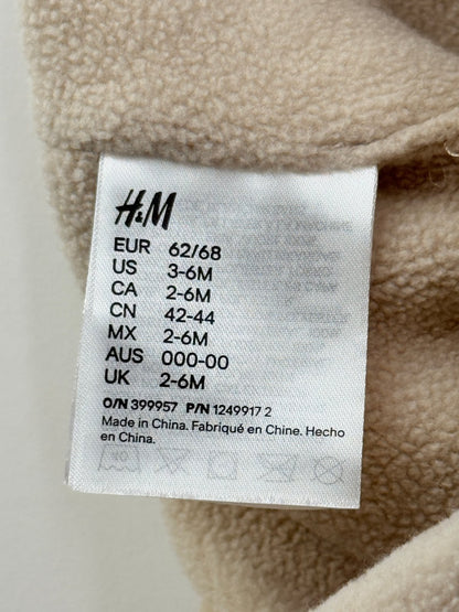 H&M Beige Teddy Bear Ear Hat 3-6M