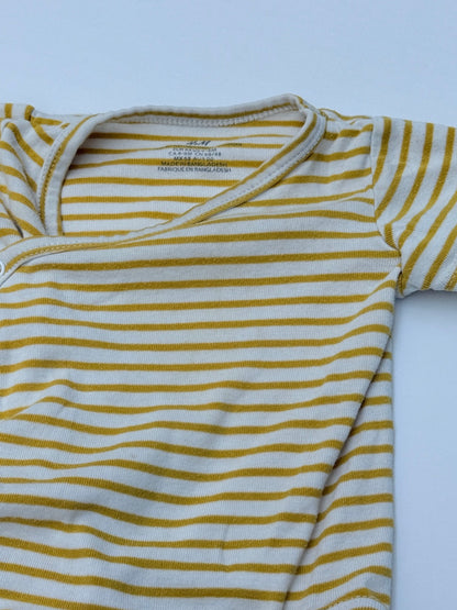 H&M Striped Kimono Bodysuit 4-6M