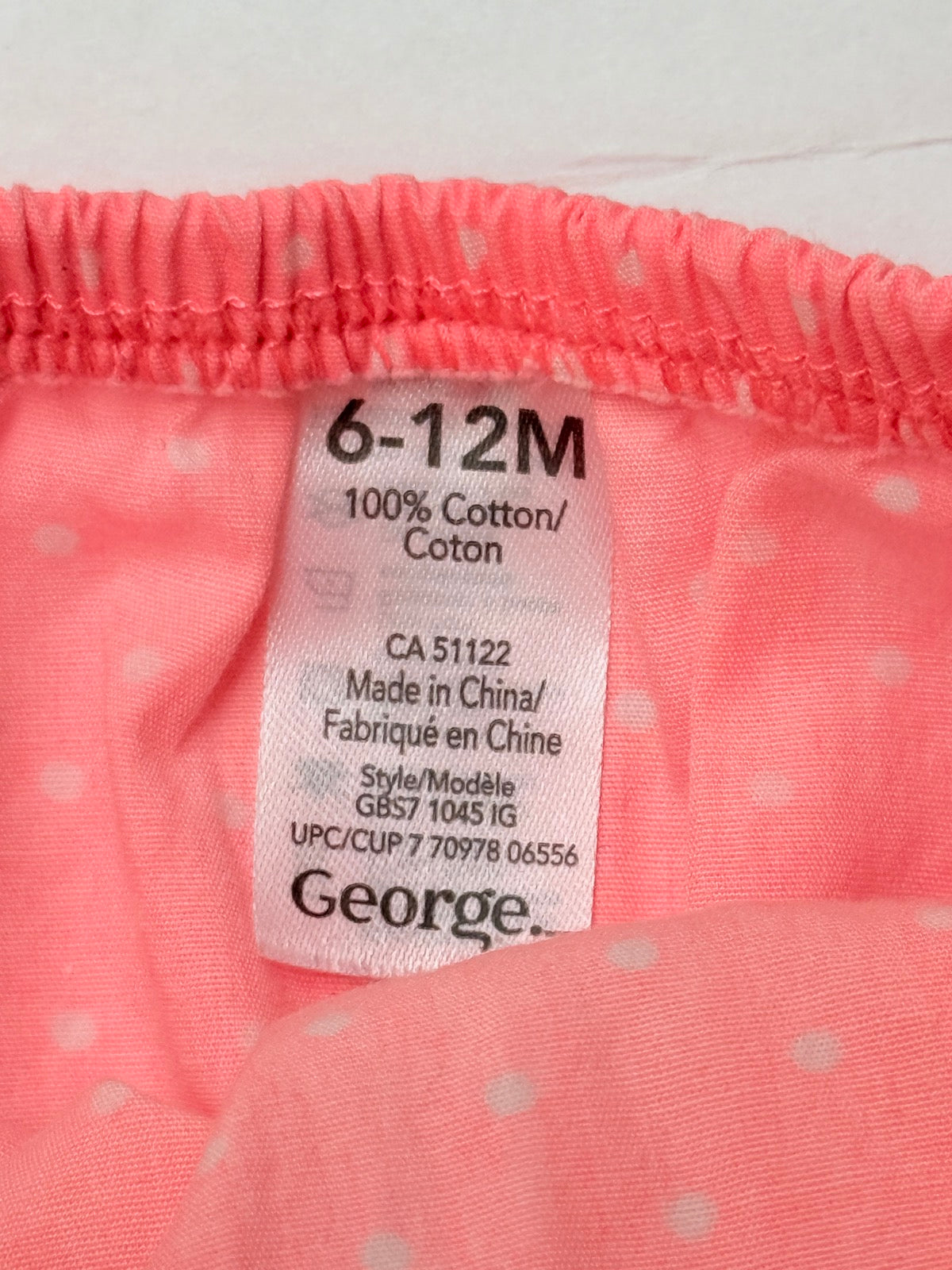George Pink Polka Dot Romper 6-12M