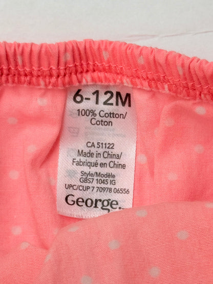 George Pink Polka Dot Romper 6-12M