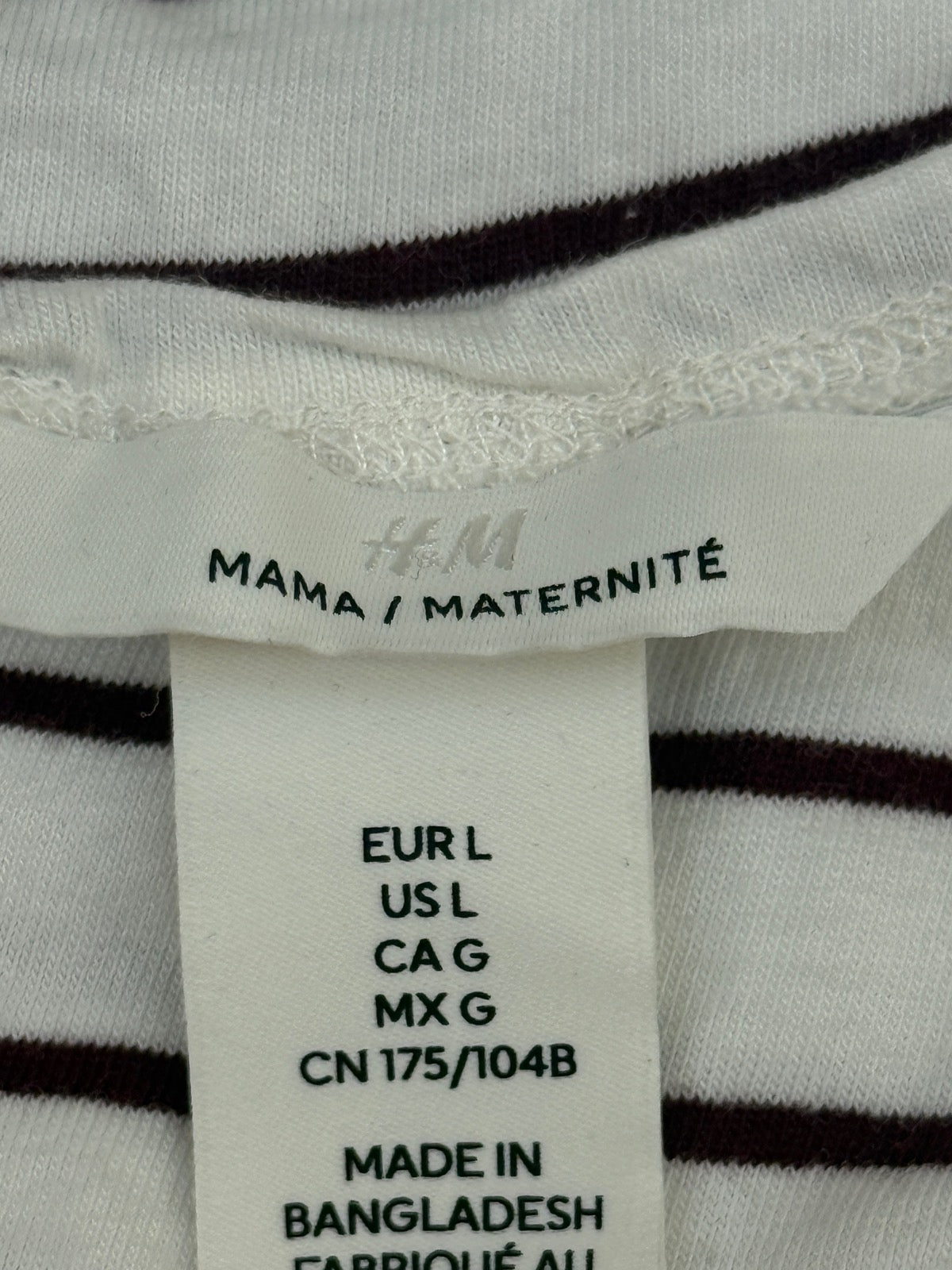 H&M Mama Maternity Striped Top L