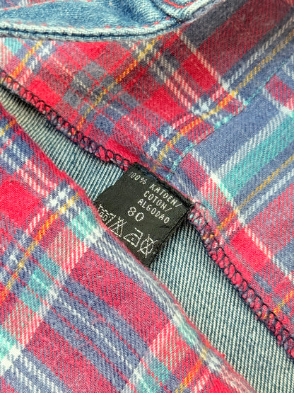 Vintage Bunny Denim Plaid Overalls Size 12-18m