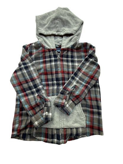 Andy & Evan Plaid Hooded Flannel Shirt Size 4