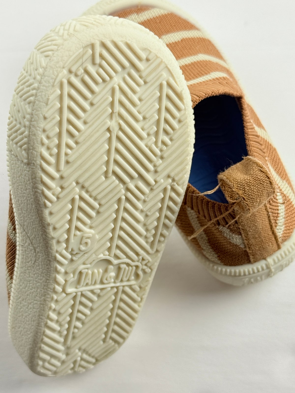 Jan & Jul Striped Knit Slip-On Shoes Size 5