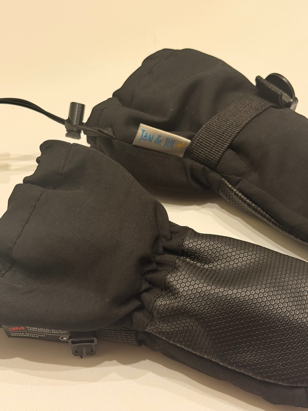 Jan & Jul Black Thinsulate Waterproof Mittens XS 0-2Y