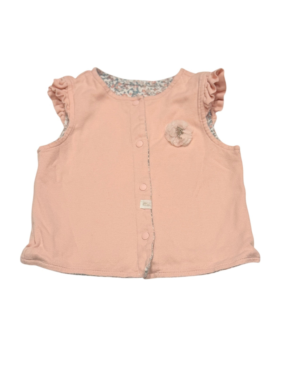 Absorba Pink Reversible Ruffle Vest Girls 12m