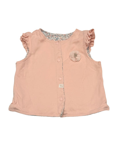 Absorba Pink Reversible Ruffle Vest Girls 12m