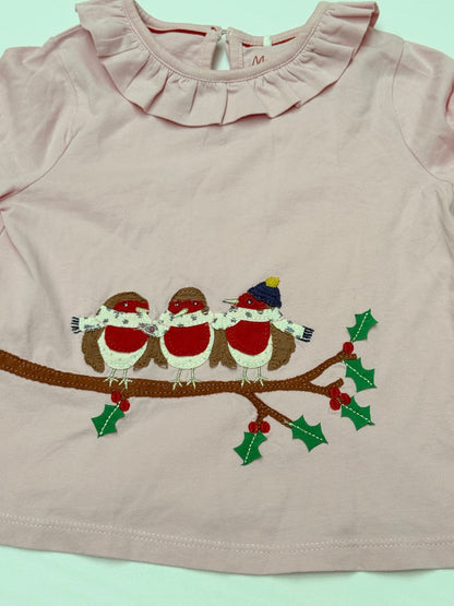 Mini Boden Robin Bird Applique Top 3-4Y