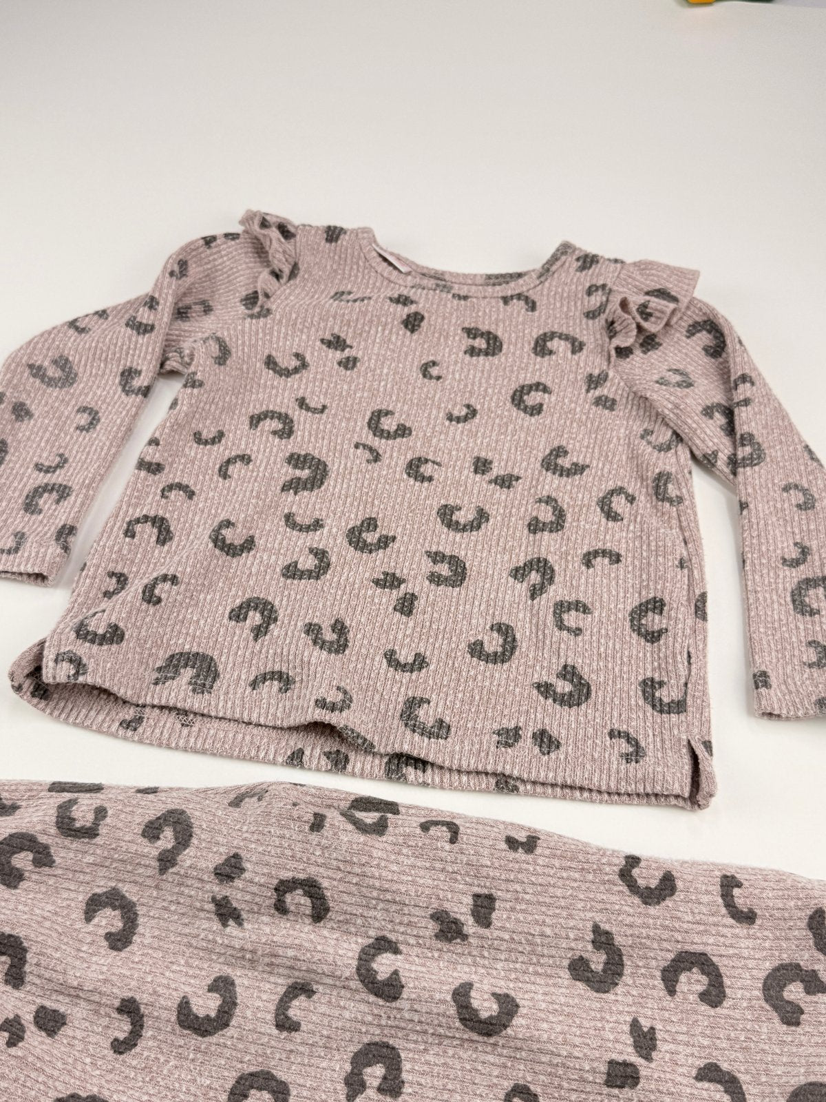 Lefties Baby Leopard Print Ribbed Set 12-18M