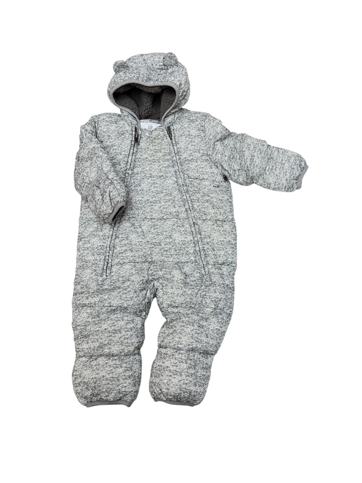 Baby Gap Gray Bear Hood Snowsuit 6-12M