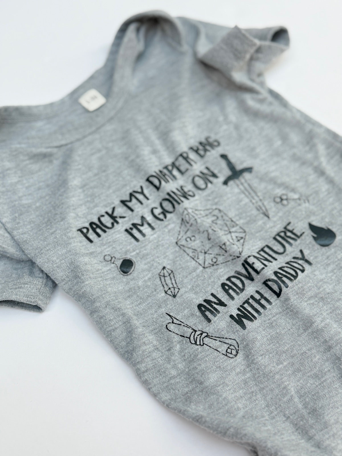 DnD Adventure Diaper Bag Onesie 6-9M