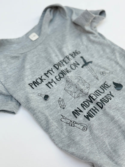 DnD Adventure Diaper Bag Onesie 6-9M
