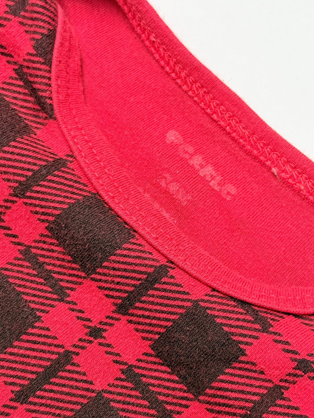 Pekkle Red Plaid Long Sleeve Bodysuit 24m
