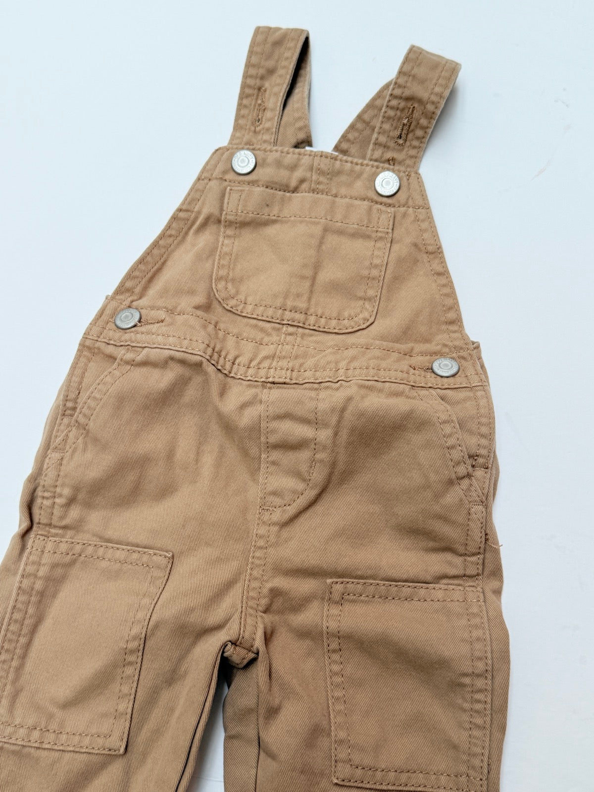 Old Navy Khaki Twill Overalls 6-12M