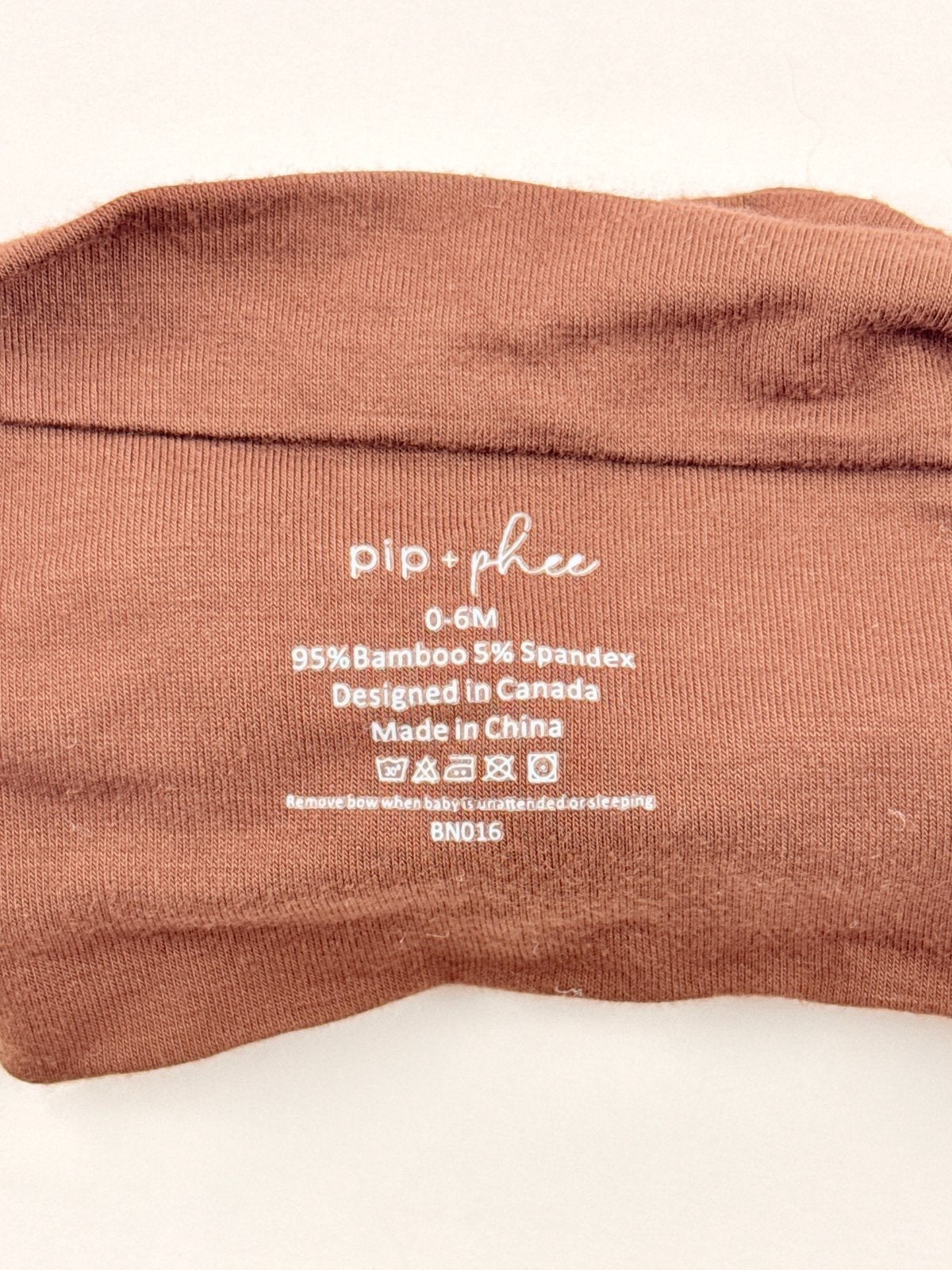 pip + phee Brown Bow Headband 0-6M