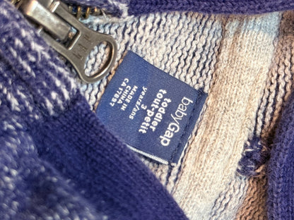Baby Gap Navy Knit Zip Hoodie 3T